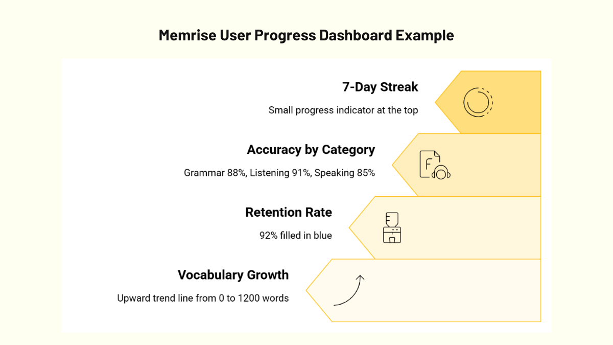 Example of Memrise User Progress Dashboard Example of Memrise User Progress Dashboard